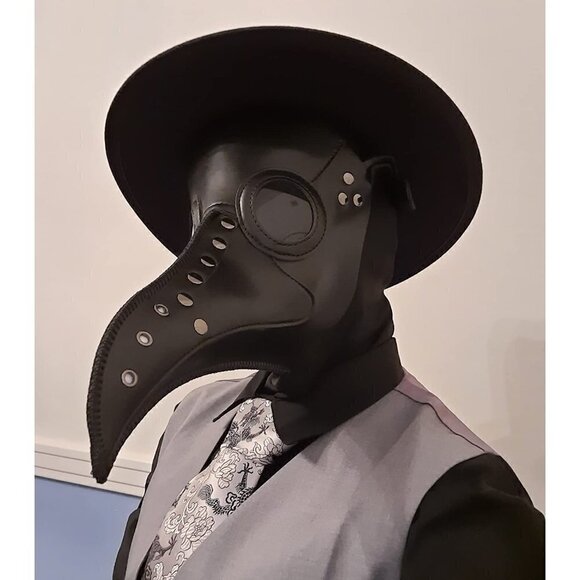 Black Plague Halloween or BDSM Doctor Mask - Picture 5 of 7